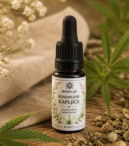Konopljine kapljice CBD 10ml Belinov gaj