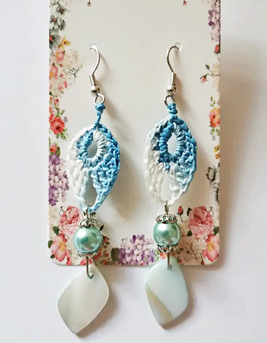 Uhani Modri z obeskom