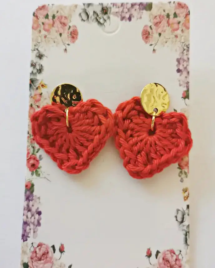 Uhani Rdeči srček mini